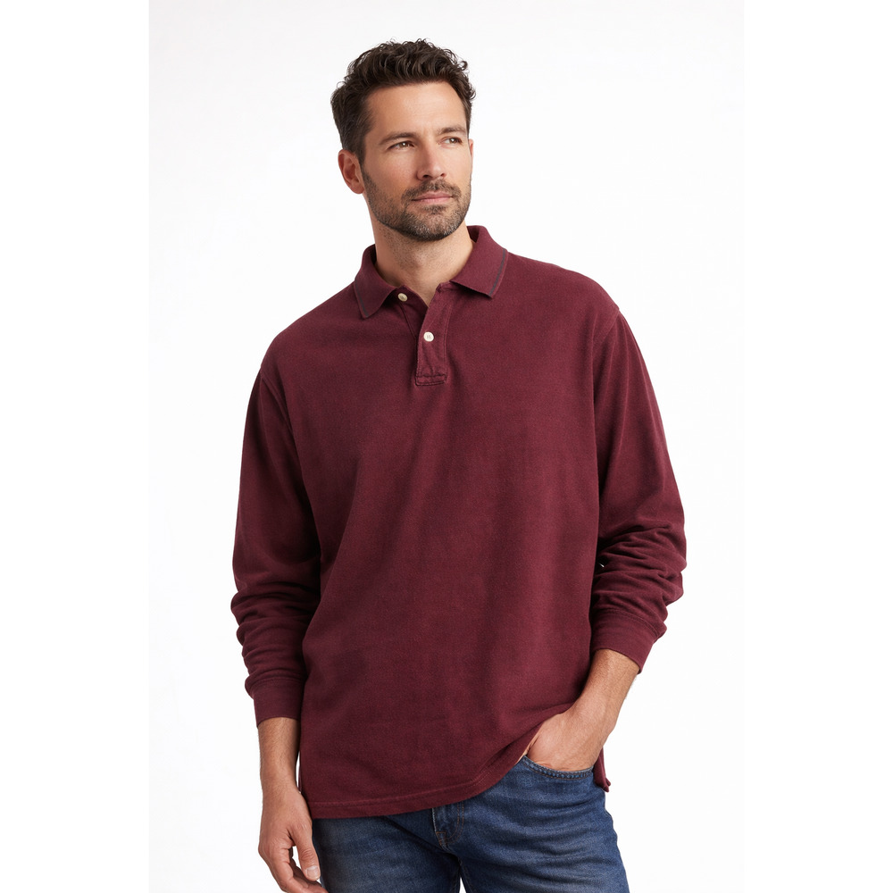 Vtg Bugle Boy Original Y2K p0s Burgundy Polo Sweater XL Cotton Skater Grunge Emo